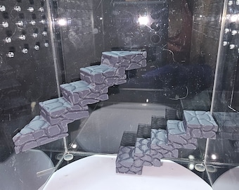 Escalier en pierre imprimé en 3D, décoration de terrarium en peau d'araignée sauteuse