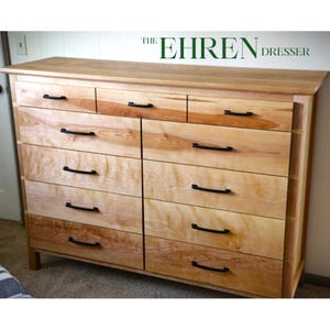 Modern Dresser Large Dresser Handmade Bedroom Dresser with large drawers. Walnut Oak Cherry and more! Customizable Dresser | EHREN DRESSER