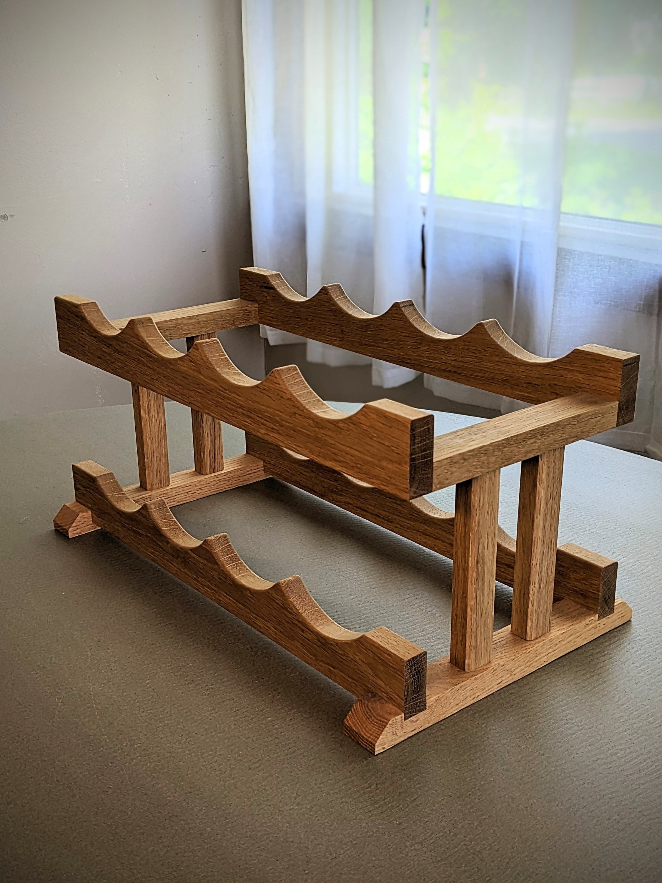 Cherry Countertop & Bartop Wood Wine Rack Elegant Two Tier - Etsy