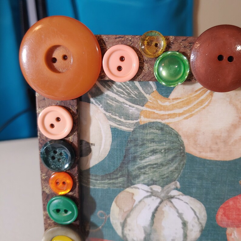 Fall Colors Vintage Button Picture Frame - Etsy