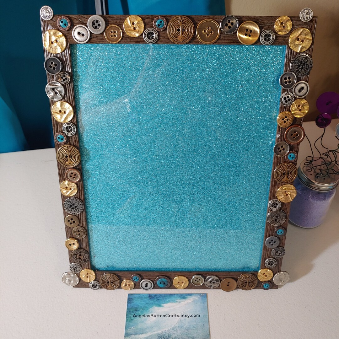 Vintage Metal Button Picture Frame - Etsy
