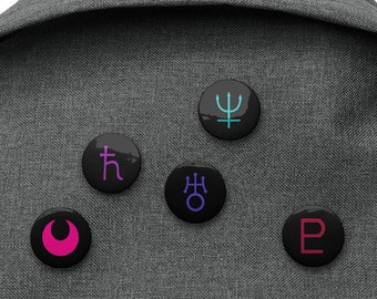 Buitenste Senshi Button Set - Chibi Moon, Saturnus, Uranus, Neptunus, Pluto Pinback Button Collection