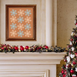 Snowflakes Pattern Print |Snowflake Line Art |Christmas Wall Art |Festive Home Decor |Holiday Decor |Instant Download |Holiday Season Decor