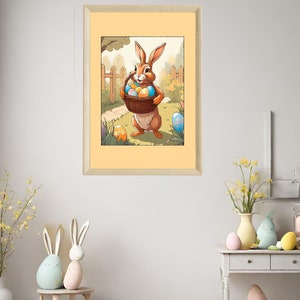 Easter Bunny Wall Art |Easter Egg Decor |Easter Themed Wall Art |Spring Bunny Art |Bunny Rabbit Canvas Art |Spring Holiday Decor |Easter Art