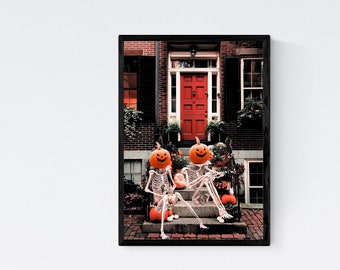 Pumpkin Decor | Pumpkin Head Skeletons Art | Halloween Wall Art Printable | Halloween Decor | Funny | Halloween Pintables | Digital Download