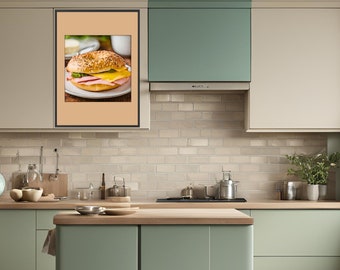 Bagel Print, Bagel Poster, Kitchen Wall Art, Foodie Art Gift, Food Art, Kitchen Decor, Retro Wall Art, Breakfast Art, Unique Wall Art Print