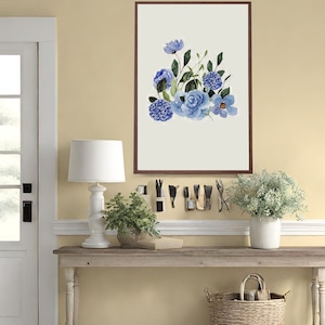 Blue Flower Print |Blue Wildflowers |Instant Download Print |Minimalist Spring Decor |Blue Floral Printable |Home Decor Wall Art Printable
