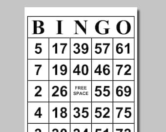 1000 Jumbo Printable Bingo Cards for Fun Game Nights and Social Events