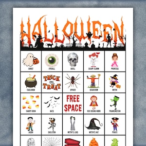 100 cartões de bingo de Halloween