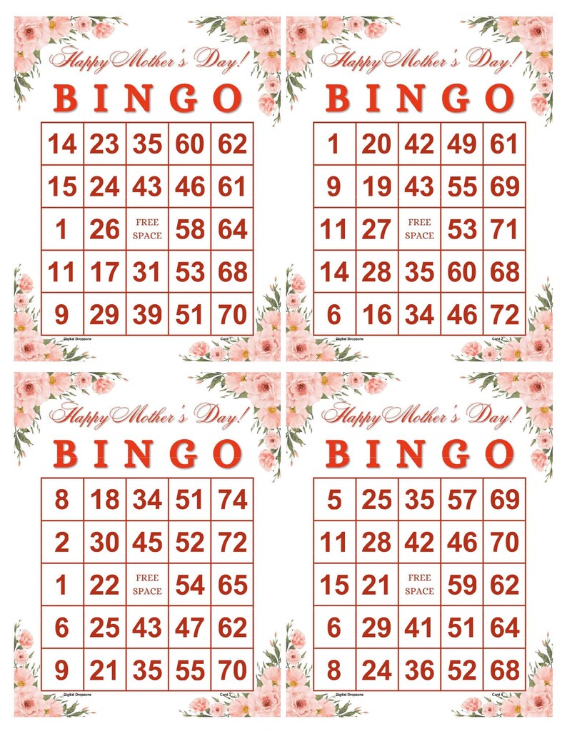 100 Printable Mothers Day Bingo Cards for Fun Game Nights and - Etsy