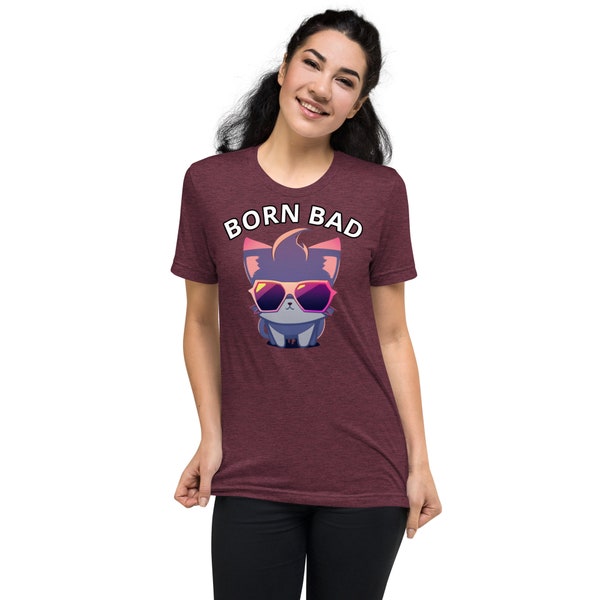 Born Bad, Gattino, Gatto, Carino, Unisex, Manica corta, T-shirt