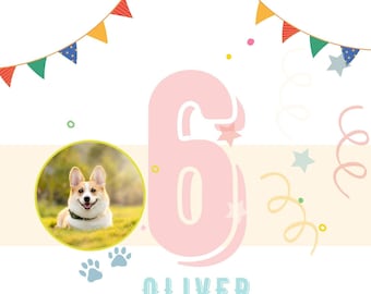 Puppy Birthday Invitation Template, Pastel Colors (Canva, Digital Download)