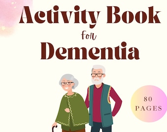 Páginas de actividades con letra grande de 80 páginas para personas mayores con demencia, páginas de actividades para Alzheimer, libro de regalo para pérdida de memoria y demencia