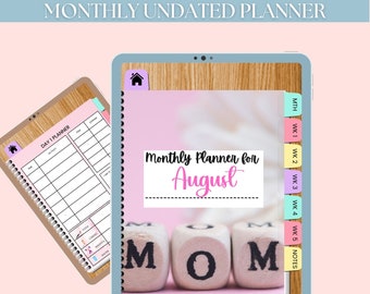 Digital Planner Mom Monthly GoodNotes Mom Digital Planner Mother's Day gift IPad Tracker Notability HyperLinked Planner