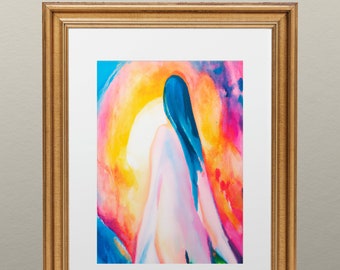 Mother Nature Abstract Painting, Personified Wall Art (Digital Download)