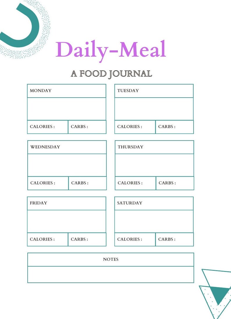 Calorie Tracker Printable Weekly Calorie Tracker Digital Instant