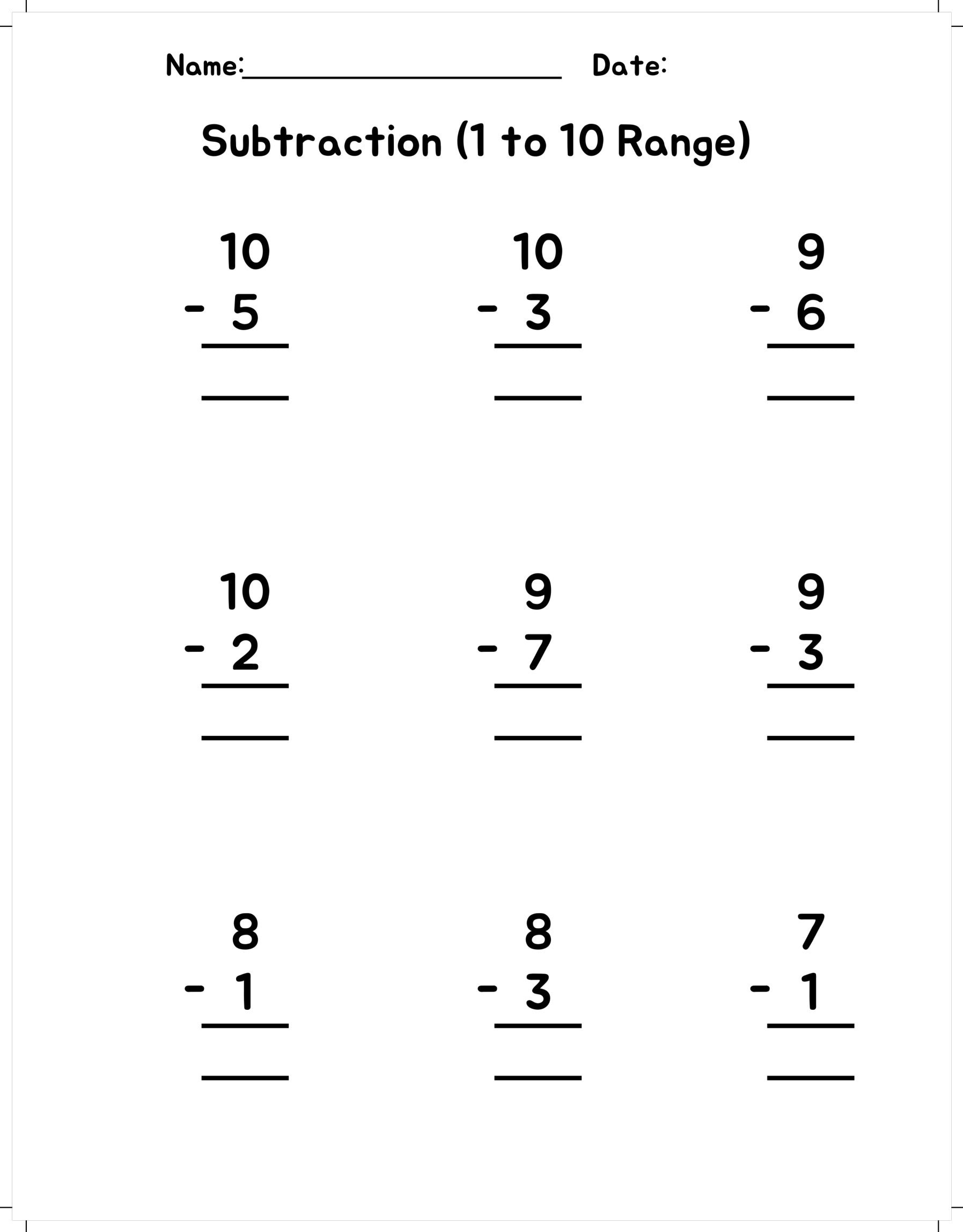 20 math worksheets printable addition subtraction kindergarten math