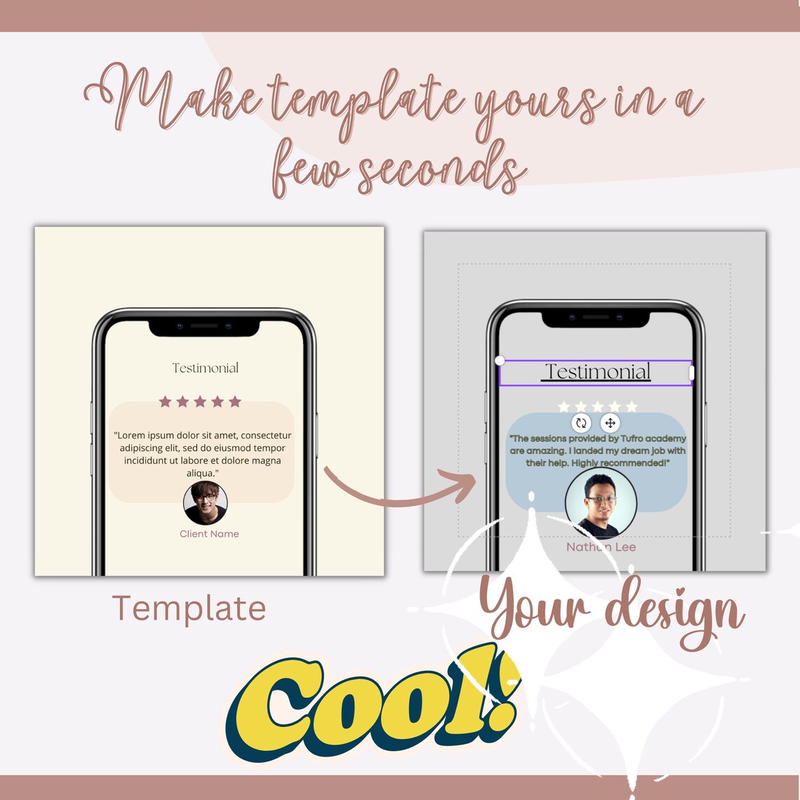 Client Testimonial Template Canva Instagram Post Client Review Template ...