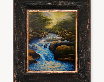 Forest River Oil Painting, Natural Scenery Wall Art (Digital Download)