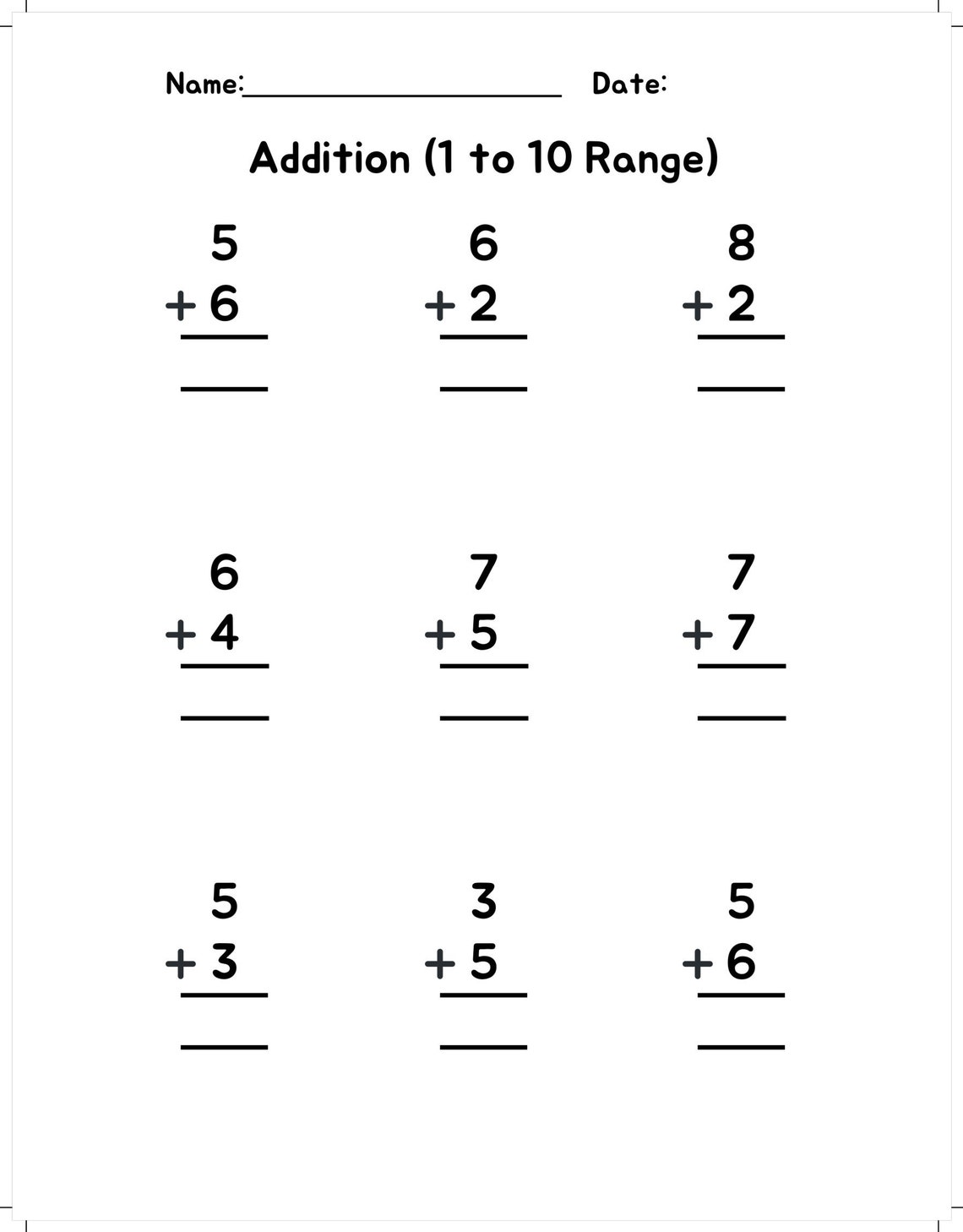 20 math worksheets printable addition subtraction kindergarten math