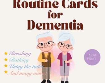 Routinekarten für Senioren mit Demenz Alltagskarten Alzheimer Routinekarten Hilfekarten Gedächtnisverlust Selbständigkeitskarten für Senioren