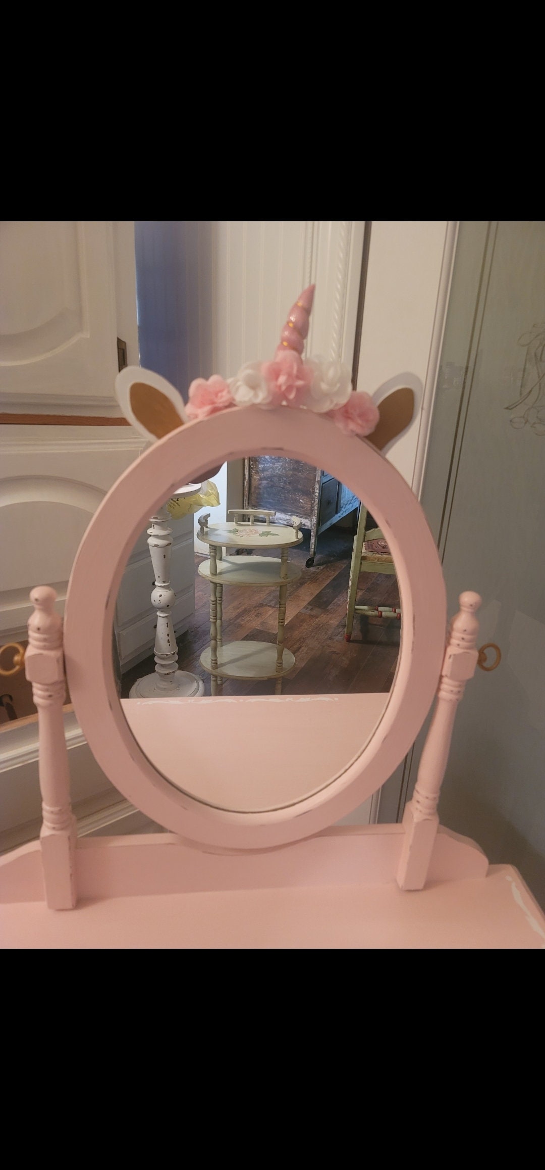 Girl's Vanity, Girl's Unicorn Vanity, Unicorn Vanity, Vanity & Bench ...