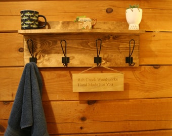 Wall mounted coat rack. Mud room hooks - Cowboy hat rack - Ski coat rack - Hand made - Entry way decor - Bathroom hooks - Mud room decor