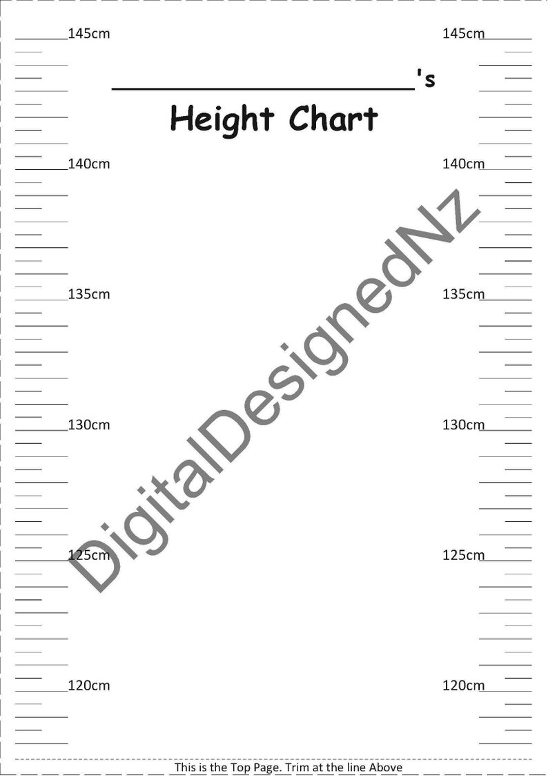 Printable Height Chart for Kids Customisable Growth Tracker Etsy