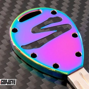 Supra Mk4 Billet Titanium Car Key Blank - Carbon X Titanium Neo Chrome Edition - tags; A80 Keychain oem custom mens gift JDM