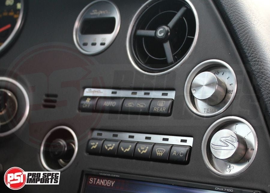 Mk4 A80 Supra Interior - USDM LHD - Spec cepillado inoxidable Billet HVAC Deluxe 10 piezas Combo kit de actualización interior personalizado