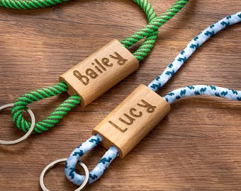 Cordão personalizado com nome, chaveiro de madeira, corda de nylon