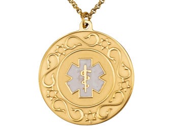 Custom Engraved Medical Alert Necklace: Stainless Steel ID Tag