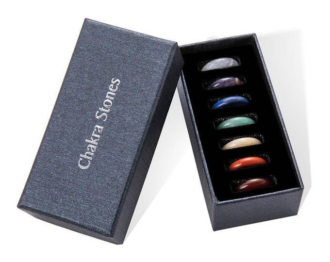 Chakra Crystal Healing Set: 7 Tumbled Stones in Gift Box