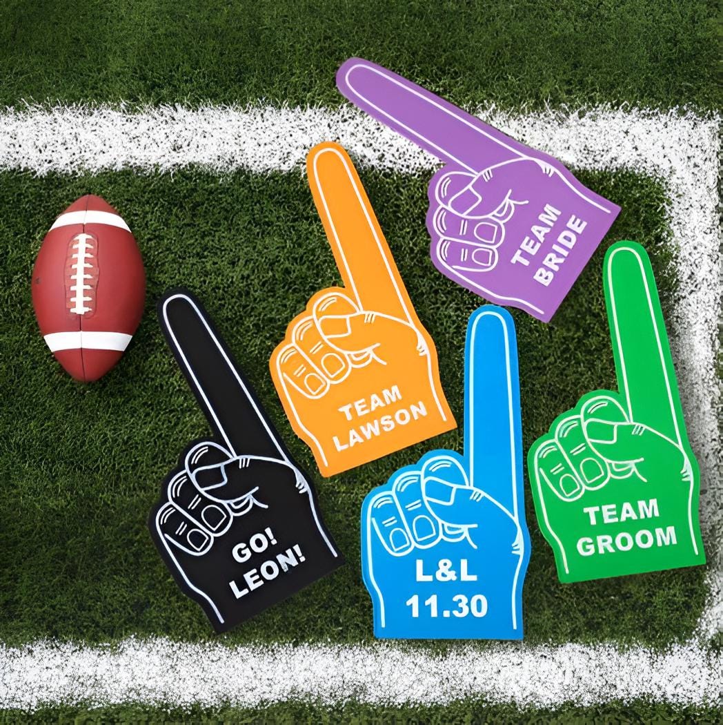 Doigt en mousse personnalisé : cadeau personnalisé pour fan de sport