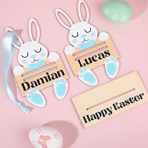 Porte-monnaie personnalisé lapin de Pâques, nom personnalisé, cadeau en bois ! Parfait pour les cadeaux ou les paniers de Pâques. Contient des cartes de paiement ou des friandises