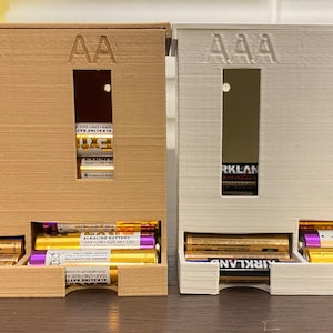 AAA-AA DUAL Battery Dispenser with Lid | Wall Mountable Battery Holder
