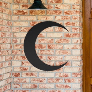 Crescent Moon Metal Wall Art | Witchcore Aesthetic | Moon Yard Art | Moon Outdoor or Indoor Wall Art | Metal Art for Outdoors