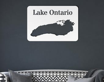 Lake Ontario Metal Wall Art | Lake Ontario | Lake Ontario Map | Lake Deco | Great Lakes | Great Lakes Wall Art | Michigan Art Work |
