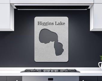 Higgins Lake Metal Art | Higgins Lake Map | Higgins Lake Michigan | Higgins | Lake Decorations |  Pure Michigan | Wandering Michigan |