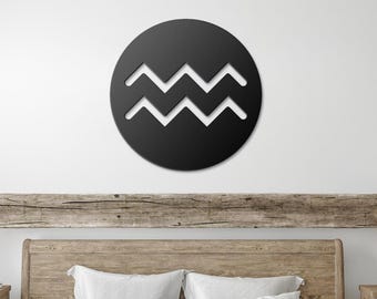 Aquarius Symbol Metal Wall Art | Aquarius Metal Sign | Aquarius Birthday | Zodiac Aquarius | Aquarius Wall Art | Aquarius Designs |