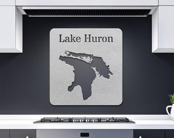 Lake Huron Metal Wall Art | Lake Huron | Lake Huron Map | Lake Huron Wall Art | Lake Deco | Great Lakes | Love Michigan | On Lake Huron Time