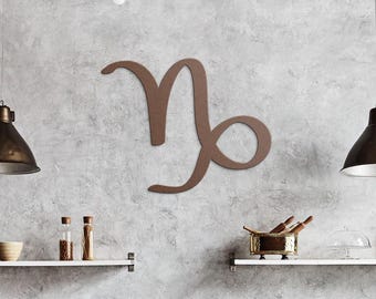 Capricorn Symbol Metal Art | Capricorn Wall Art | Capricorn Artwork | Capricorn Symbol | Big Capricorn Energy | Silver Capricorn |