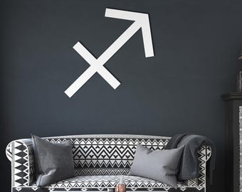 Sagittarius Symbol Metal Art | Sagittarius Gifts | Sagittarius Men | Silver Sagittarius | Sagittarius Birthday Decor | Sagittarius Wall art