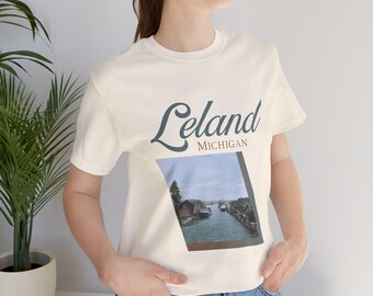 Leland Michigan Short Sleeve Tee | Leland MI | Leland Michigan | Leland | Leland Blue | Michigan Souvenirs | Cute Michigan | Michigan TShirt