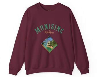 Munising Michigan Crewneck Sweatshirt | Munising Michigan | Munising | Michigan Souvenirs | Pictured Rocks Shirt | Pictured Rocks |