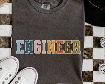 Engineer STEM graduation shirt, thesis defense tee, steminist gift for her, Comfort Colors 1717, PhD typography shirt, women in science
