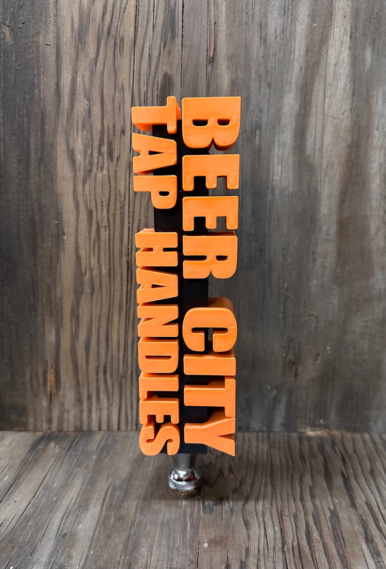 Custom Tap Handle for Kegerator, Wet Bar, or Brewery Bold Block Letter