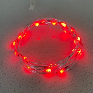 Red Fairy Lights: Flexible Silver Wire, 8 Modes, Indoor/Outdoor