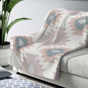 Aztec Blanket Sherpa Fleece Blanket Aztec Throw Western Blanket Western Decor Southwestern Decor Ranch Decor Boho Throw Sofa Throw Western