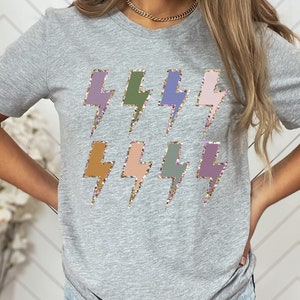 Lightning Bolt shirt | Lightning Bolt tee | Women&#39;s Crew Neck shirt | Bolt shirt | Unisex tee | Lightning Graphic t shirt | Western tee